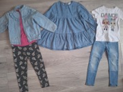 Paka 110/116 bomberka Sinsay sukienka F&F jeansy H&M t-shirty LOL legginsy