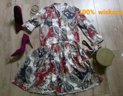 Sukienka Orsay, rozm.34, 100% wiskoza,  szmizjerka, piękny wzór 