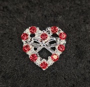 Ozdoby 3d, biżuteria z cyrkoniami, charms - heart, 1szt.