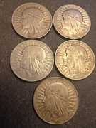 5 zł Głowa Kobiety 1933 1934 5 szt 