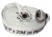 Wąż strażacki do wody czystej brudnej szamba 1 cal 20m biały