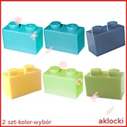 LEGO 3004 KLOCEK 1x2 c niebieski śr c lazurowy limonka j żółty Yellowish Gr
