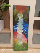 Obraz płótno Zachód słońca na jeziorze 