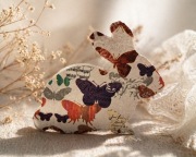 Drewniany Zając Wielkanocny – Rękodzieło Decoupage, Styl Vintage