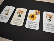 Podziękowania dla gości brelok ze słonikiem, koniczyna lub słonecznik 