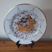 Talerz ozdobny ręcznie malowany