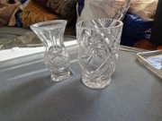 Dwa flakoniki kryształowe PRL