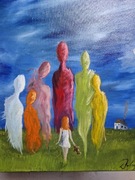 Obraz olejny "Inni" 40 x 50 cm werniksowany