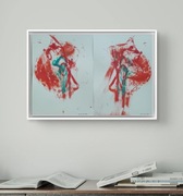 Komplet oryg. obrazów akryl. "Obsesja kwiatów" z cert. autent.