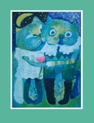 Obraz "kocie love story" 70 cm x 50 cm  Akryl