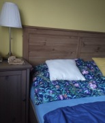 Łóżko Ikea 140x200+szuflada,stelaż ze wzmocnieniem,materac Hilding,2szafki 