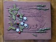 Jie Gantofta Szwecja Ceramiczna tablica ścienna w kształcie truskawek