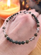 Amulet Wspierający agat mszysty i hematyt