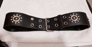 Czarny szeroki  pasek nabijany Ćwiekami pas 72-87