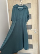 NOWA ciemnozielona sukienka midi rozkloszowana r. 48/4XL 50/5XL
