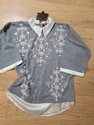 STARRY EYED bluza/koszula ręcznie zdobiona..M