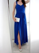 SUKIENKA SUKNIA DŁUGA MAXI WESELE GRANATOWA STUDNIÓWKA BALOWA 36 38 M