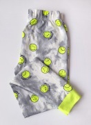Legginsy Spodnie Piżamowe Nadruk Wzór Smiley Y2K S