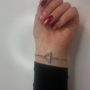 Bransoletka Srebrna z Wisiorkiem Trójkąt 