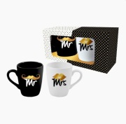 Zestaw 2x KUBEK BARYŁKA 300ml  "Mrs&Mr" IDEALNE NA PREZENT