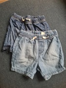 2x krótkie spodenki chłopięce, rozmiar 86