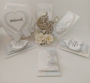 Exploding box kartka prezent pudełko pamiątka chrzest roczek narodziny  