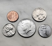 USA zestaw pięciu monet centy i pół Dolara