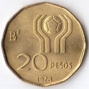 ARGENTYNA 20 peso 1978 KM# 75, UNC