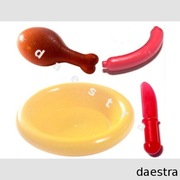 LEGO 33078 6256 33057 93082h TALERZ NÓŻ UDKO PARÓWKA jedzenie