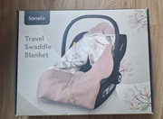 Otulacz do fotelika wózka kocyk do nosidła bawełna lionelo travel swaddle
