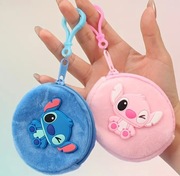 Portmonetka pluszowa STITCH Disney różowa niebieska przywieszka 7,5 cm