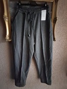 Spodnie damskie typ balony Lemon z kantem szare/grafitowe