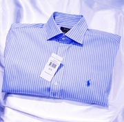 Polo Ralph Lauren  koszula M 39 Easy Care Japan błękitna biały prążek kiton