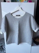 Reserved Szary T-shirt / bluzka z podwiniętymi rękawami rozmiar S/M
