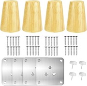 KLYNGTSK Zestaw 4 Drewnianych Nóżek do Mebli