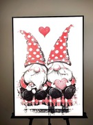 Obraz A2 Zakochane Gnomy na Walentynki długopisem pen plotter