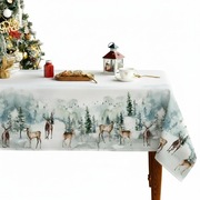 Obrus Świąteczny Bożonarodzeniowy 100x100 cm Jelenie Szary – Artoid Mode