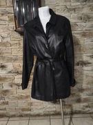 Skórzany płaszcz damski Ivonne Paris  naturalna skóra – czarny – rozmiar 46