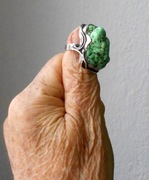 Piękny, duży pierścień z zielonym turkusem - na prezent