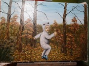 Jan obraz olejny na płótnie "Uchodźcy"