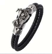 Bransoletka Męska Motocyklowa Idealny Prezent Dla Niego Podwójnie Pleciona