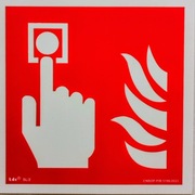 Alarm pożarowy - Znak przeciwpożarowy - BF005 świecący 15x15