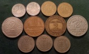 Francja Belgia stare monety 11szt
