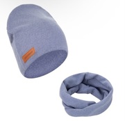 Niebieski komplet czapka i komin