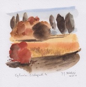 Paweł Jerzy Migdalski - Akwarela. Sękocin. Listopad 4