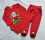 Świiąteczny zestaw body i półśpiochy, rozmiar 74