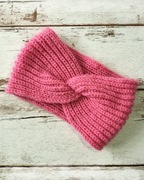 Szeroka gruba opaska na głowę malinowo-różowa 