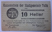 Notgeld - Gutschein, Austria, Tulln, 10 Heller, 1920