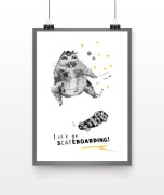 Plakat A4, do dziecięcego pokoju ,,Let's roll"