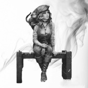 Figurka druk 3D żywica " Pirate Girl - F014 " - 12 cm 
